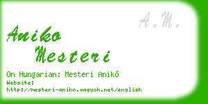 aniko mesteri business card